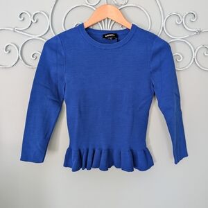 Express Royal Blue Peplum Top